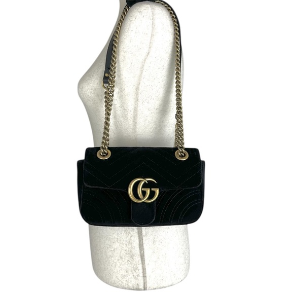 GUCCI GG Marmont velvet small bag Black - Picture 14 of 17
